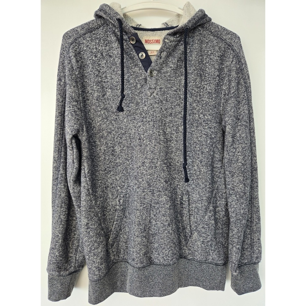 Mossimo Supply co. Hoodie Metal Button Pockets Blue Marled Men's S Quiet Luxury